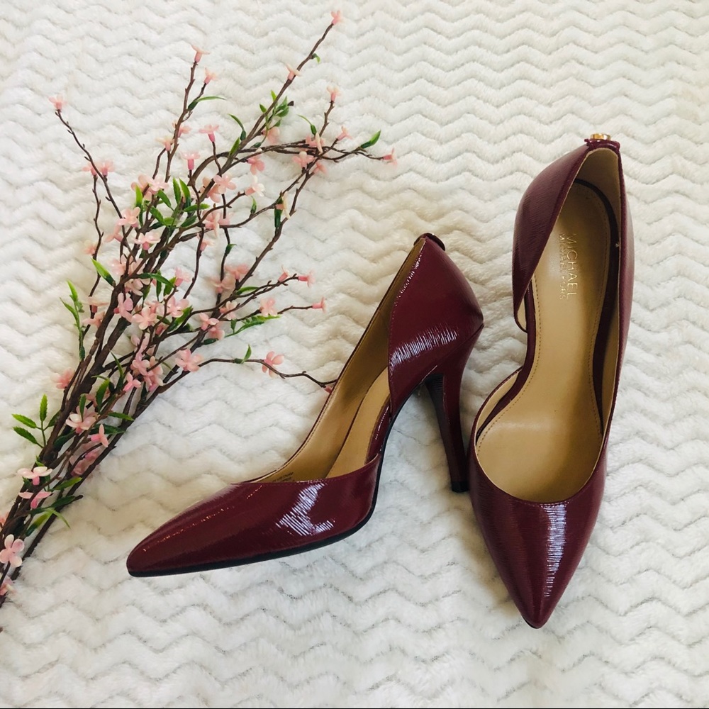 Michael Kors burgundy heels used only once!
